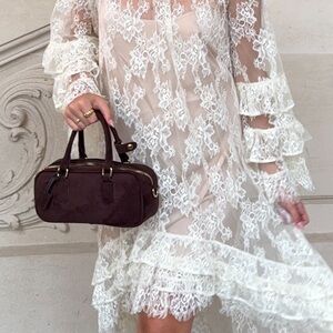 Brown Miu Miu inspired hand bag